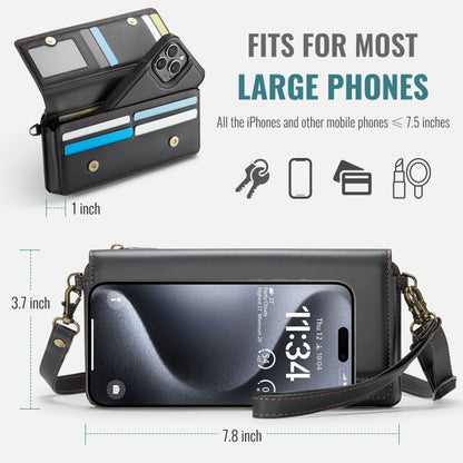 CaseMe Me30 Multi Functional Diagonal Cross Bag Phone Case(Black) -  by CaseMe | Online Shopping South Africa | PMC Jewellery | Buy Now Pay Later Mobicred