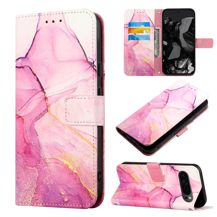 For Google Pixel 9 Pro PT003 Marble Pattern Flip Leather Phone Case(Pink Purple Gold) - Google Cases by PMC Jewellery | Online Shopping South Africa | PMC Jewellery | Buy Now Pay Later Mobicred