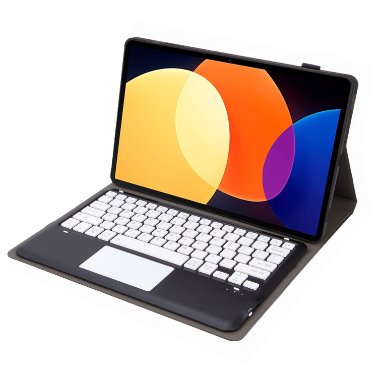 For Xiaomi Pad 6S Pro 12.4 Lambskin Texture Detachable Bluetooth Keyboard Leather Case with Touchpad(Black White) - Others Keyboard by PMC TechLife | Online Shopping South Africa | PMC TechLife