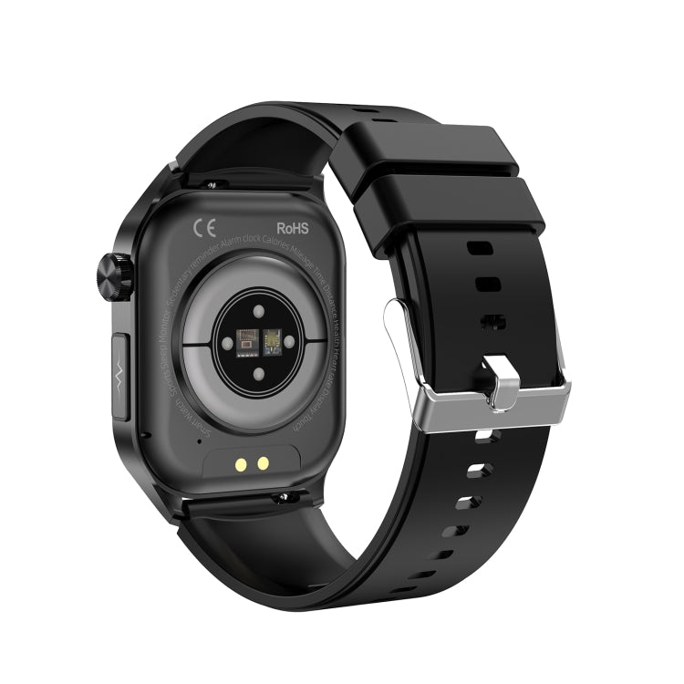 ET580 2.04 inch AMOLED Screen Sports Smart Watch Support Bluethooth Call /  ECG Function(Black Silicone Band) - Smart Watches by PMC Jewellery | Online Shopping South Africa | PMC Jewellery