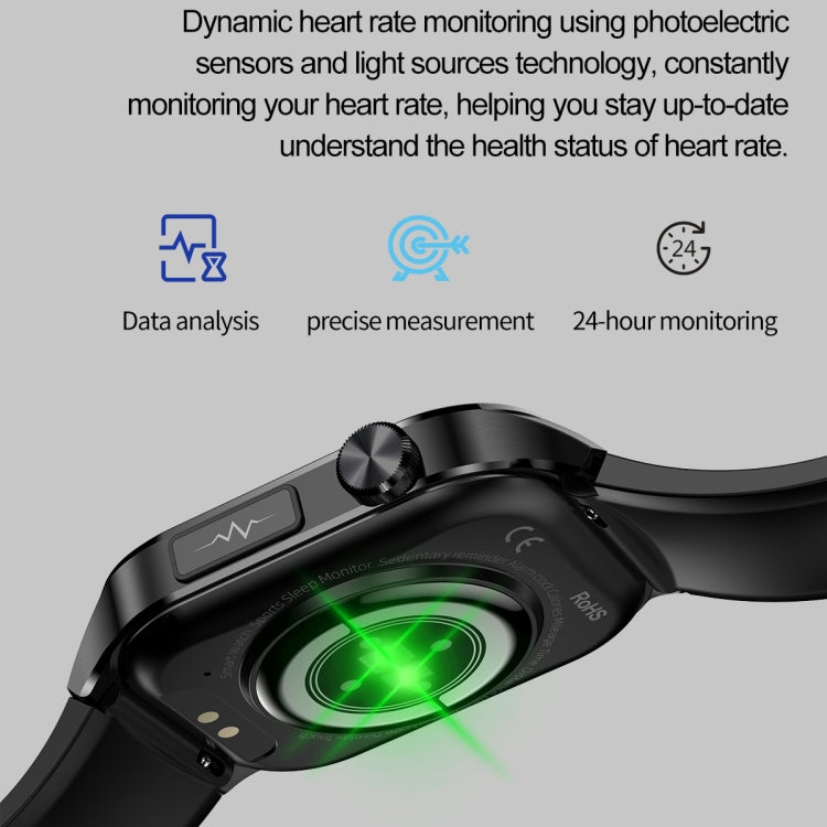 ET580 2.04 inch AMOLED Screen Sports Smart Watch Support Bluethooth Call /  ECG Function(Blue Silicone Band) - Smart Watches by PMC TechLife | Online Shopping South Africa | PMC TechLife