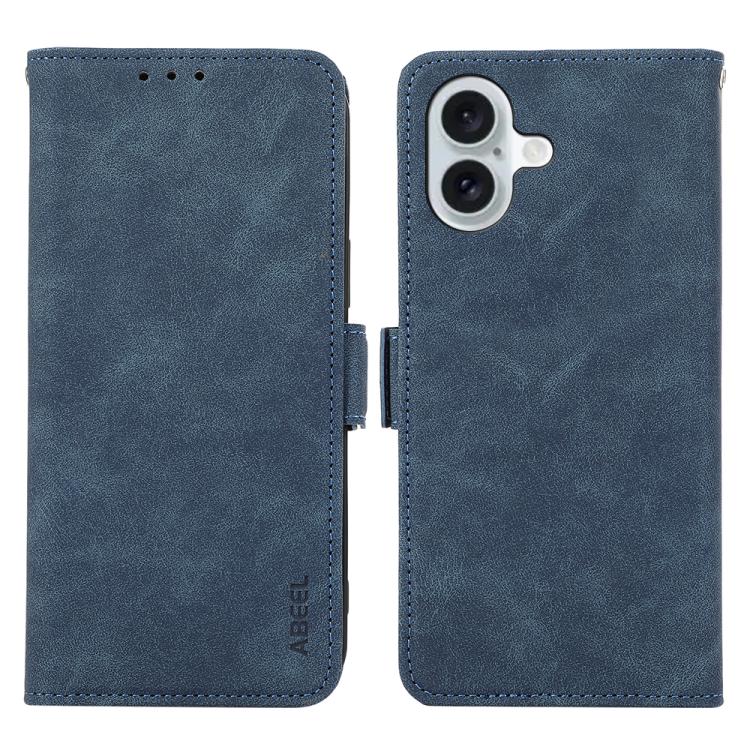 For iPhone 17 ABEEL Frosted Magnetic RFID Leather Phone Case(Blue) - free shipping - PMc TechLife - Order now!