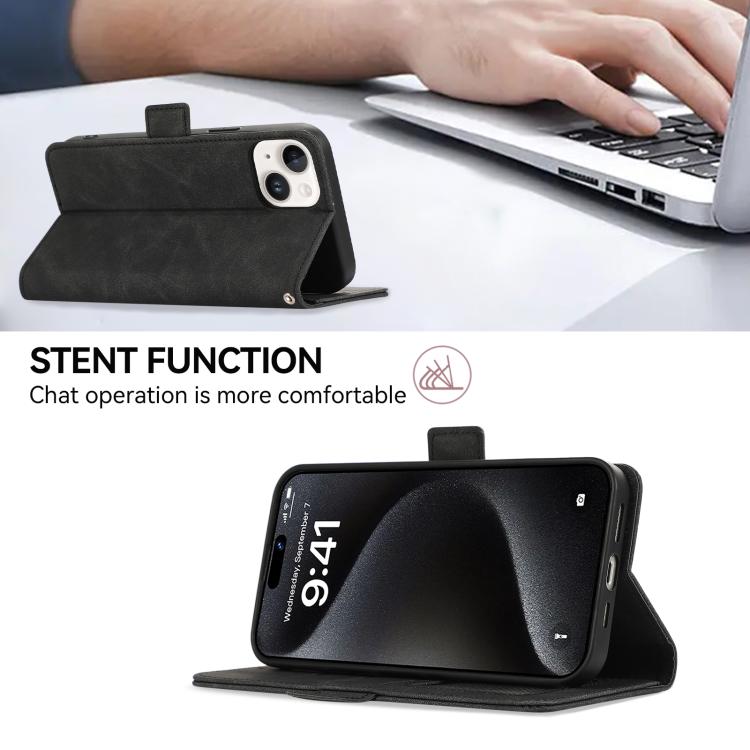 For iPhone 17 Air ABEEL Frosted Magnetic RFID Leather Phone Case(Black) - free shipping - PMc TechLife - Order now!