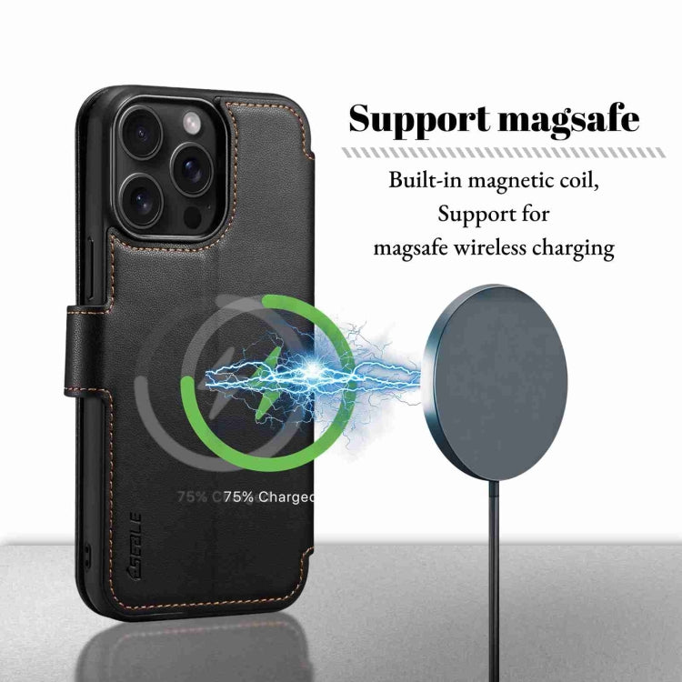 For iPhone 15 Plus / 14 Plus ESEBLE E1 Nappa Texture MagSafe Holder Leather Phone Case(Black) - iPhone 14 Plus Cases by ESEBLE | Online Shopping South Africa | PMC Jewellery | Buy Now Pay Later Mobicred