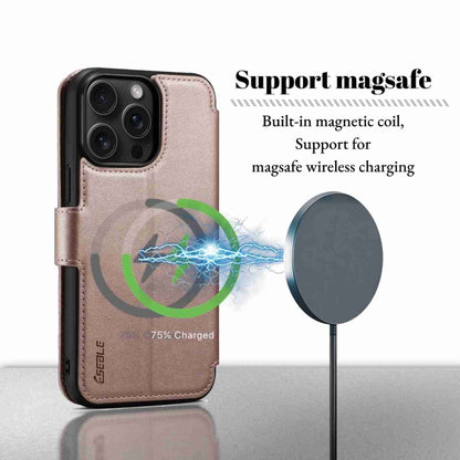 For iPhone 14 Pro Max ESEBLE E1 Nappa Texture MagSafe Holder Leather Phone Case(Rose Gold) - iPhone 14 Pro Max Cases by ESEBLE | Online Shopping South Africa | PMC Jewellery | Buy Now Pay Later Mobicred