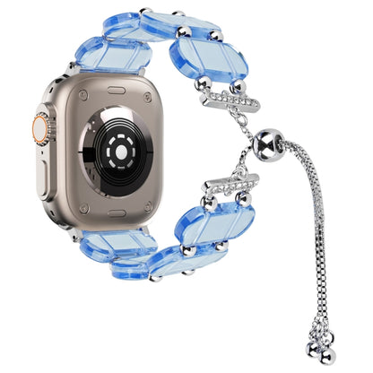 For Apple Watch Ultra 2 49mm Resin Retractable Chain Watch Band(Blue) - Watch Bands by PMC Jewellery | Online Shopping South Africa | PMC Jewellery