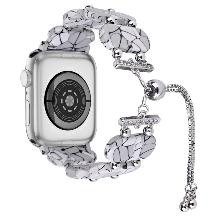 For Apple Watch Series 9 45mm Resin Retractable Chain Watch Band(Cracks) - Watch Bands by PMC TechLife | Online Shopping South Africa | PMC TechLife
