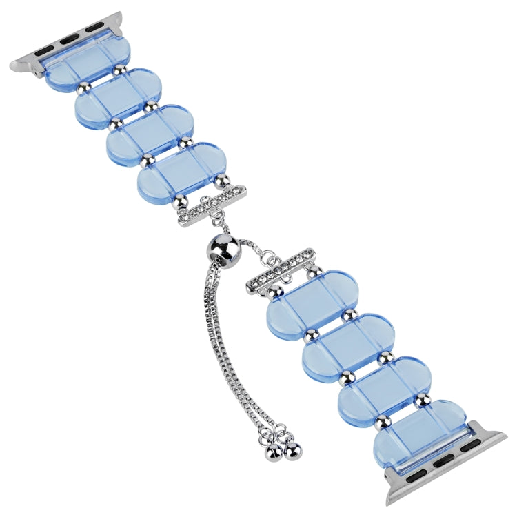 For Apple Watch SE 2022 40mm Resin Retractable Chain Watch Band(Blue) - Watch Bands by PMC Jewellery | Online Shopping South Africa | PMC Jewellery