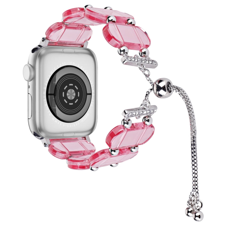 For Apple Watch Series 7 41mm Resin Retractable Chain Watch Band(Pink) - free shipping - PMC TechLife - Order now!