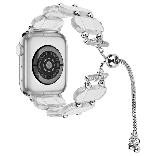 For Apple Watch Series 5 40mm Resin Retractable Chain Watch Band(Transparent) - Watch Bands by PMC Jewellery | Online Shopping South Africa | PMC Jewellery