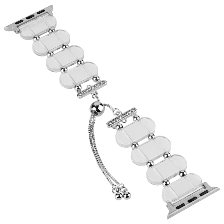 For Apple Watch Series 4 44mm Resin Retractable Chain Watch Band(Transparent) - Watch Bands by PMC Jewellery | Online Shopping South Africa | PMC Jewellery