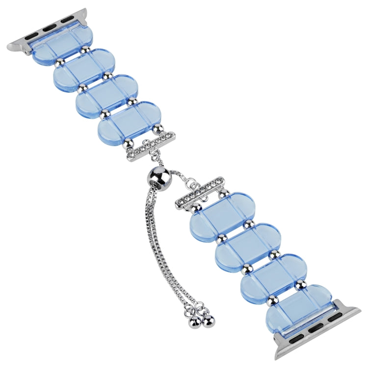 For Apple Watch Series 3 38mm Resin Retractable Chain Watch Band(Blue) - Watch Bands by PMC TechLife | Online Shopping South Africa | PMC TechLife