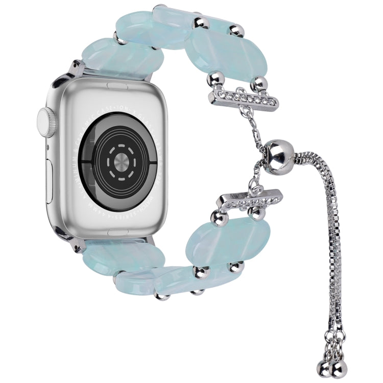 For Apple Watch Series 3 38mm Resin Retractable Chain Watch Band(Ice Blue) - Watch Bands by PMC TechLife | Online Shopping South Africa | PMC TechLife
