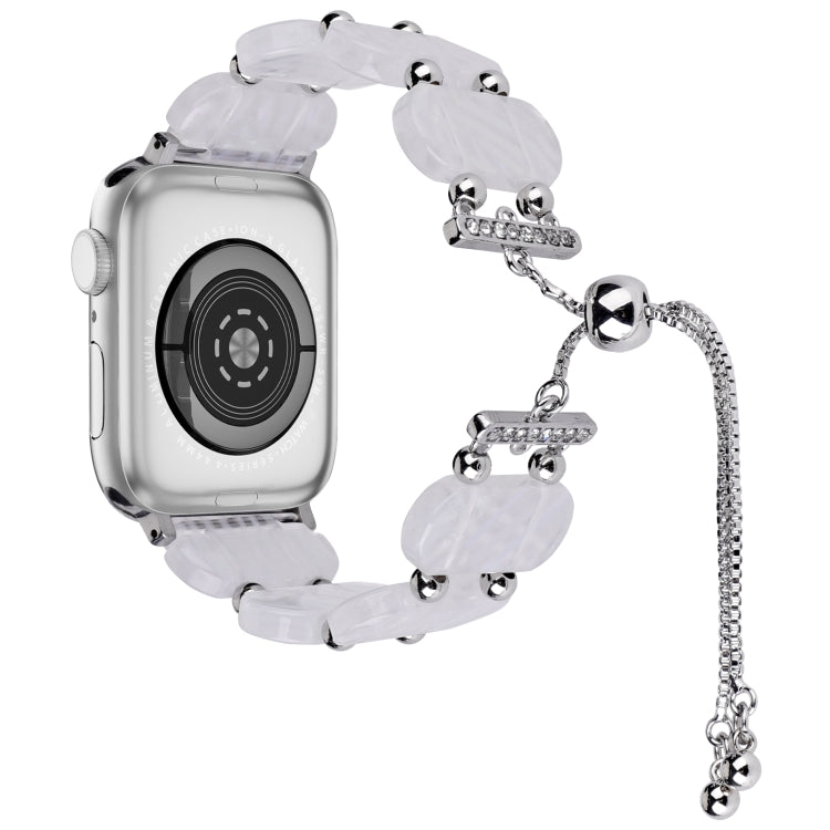 For Apple Watch 38mm Resin Retractable Chain Watch Band(Fluorescent) - Watch Bands by PMC TechLife | Online Shopping South Africa | PMC TechLife