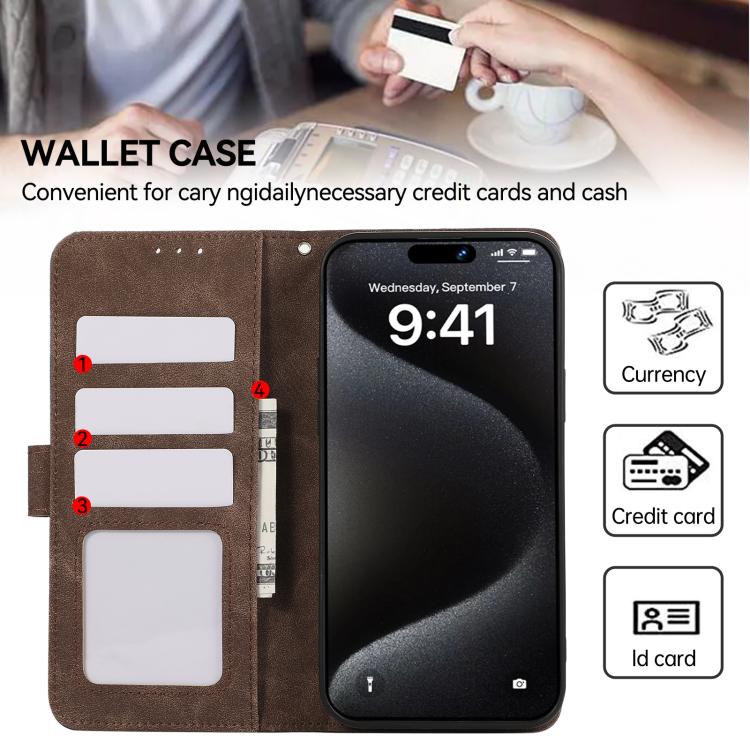 For iPhone 17 Pro Max ABEEL Color Block Magnetic RFID Leather Phone Case(Brown-Blue) - free shipping - PMc TechLife - Order now!