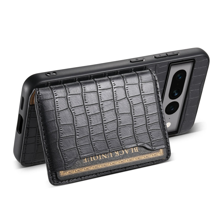 For Google Pixel 7 Pro 5G Crocodile Texture Card Bag Design Full Coverage Phone Case(Black) - free shipping - PMC TechLife - Order now!