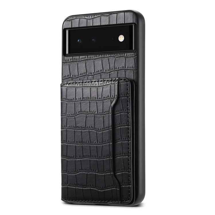 For Google Pixel 6 Crocodile Texture Card Bag Design Full Coverage Phone Case(Black) - free shipping - PMC TechLife - Order now!