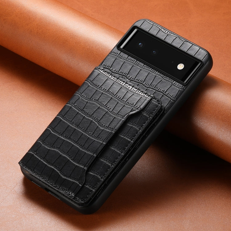 For Google Pixel 6 Crocodile Texture Card Bag Design Full Coverage Phone Case(Black) - free shipping - PMC TechLife - Order now!