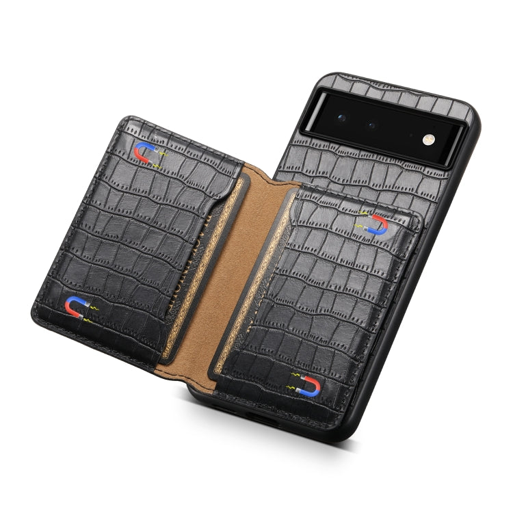 For Google Pixel 6 Crocodile Texture Card Bag Design Full Coverage Phone Case(Black) - free shipping - PMC TechLife - Order now!