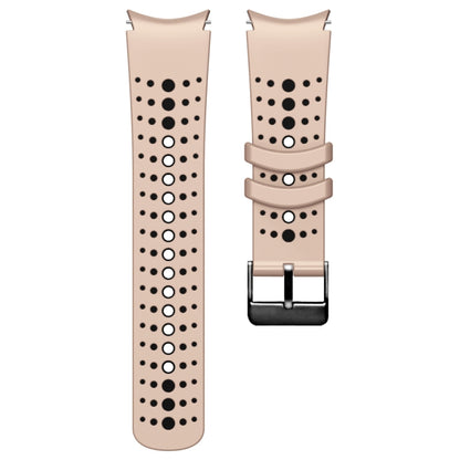 For Samsung Galaxy Watch 6 Two Color Silicone Watch Band(Khaki Black) - Watch Bands by PMC Jewellery | Online Shopping South Africa | PMC Jewellery