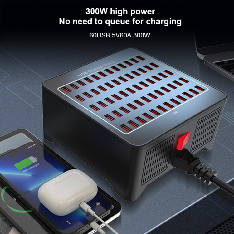 YFY-A78 300W 60 Ports USB Smart Charging Station(EU Plug) - Multifunction Charger by PMC Jewellery | Online Shopping South Africa | PMC Jewellery | Buy Now Pay Later Mobicred