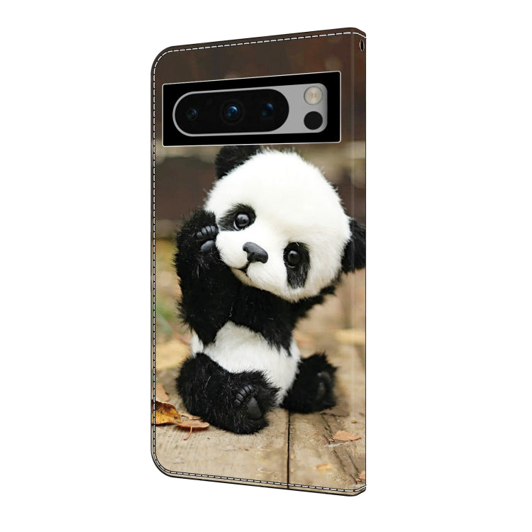 For Google Pixel 9 Pro Crystal Painted Leather Phone case(Panda) - Google Cases by PMC Jewellery | Online Shopping South Africa | PMC Jewellery | Buy Now Pay Later Mobicred