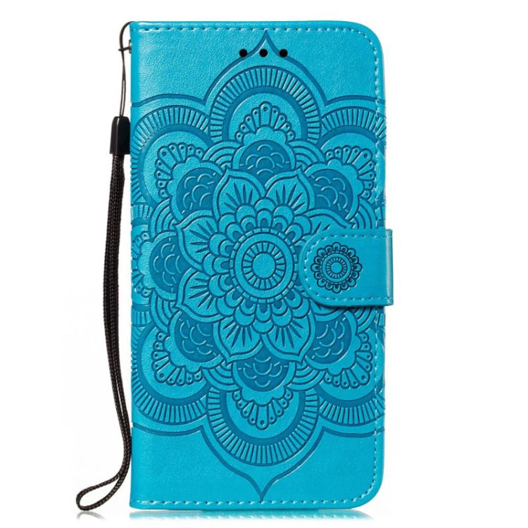 For Google Pixel 9 Sun Mandala Embossing Pattern Phone Leather Case(Blue) - Google Cases by PMC Jewellery | Online Shopping South Africa | PMC Jewellery | Buy Now Pay Later Mobicred