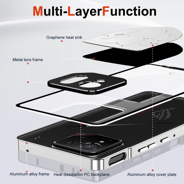 For ASUS ROG Phone 9 / 9 Pro Metal Cooling Phone Case(Silver) - free shipping - PMC TechLife - Order now!