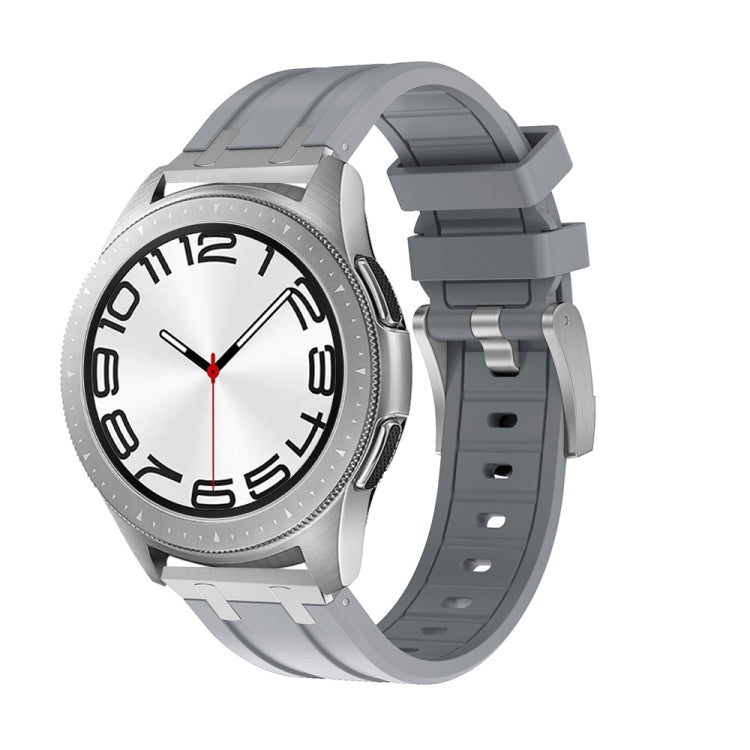 20mm Flat Head Silicone Watch Band(Silver Grey) - 20mm Bands by PMC TechLife | Online Shopping South Africa | PMC TechLife