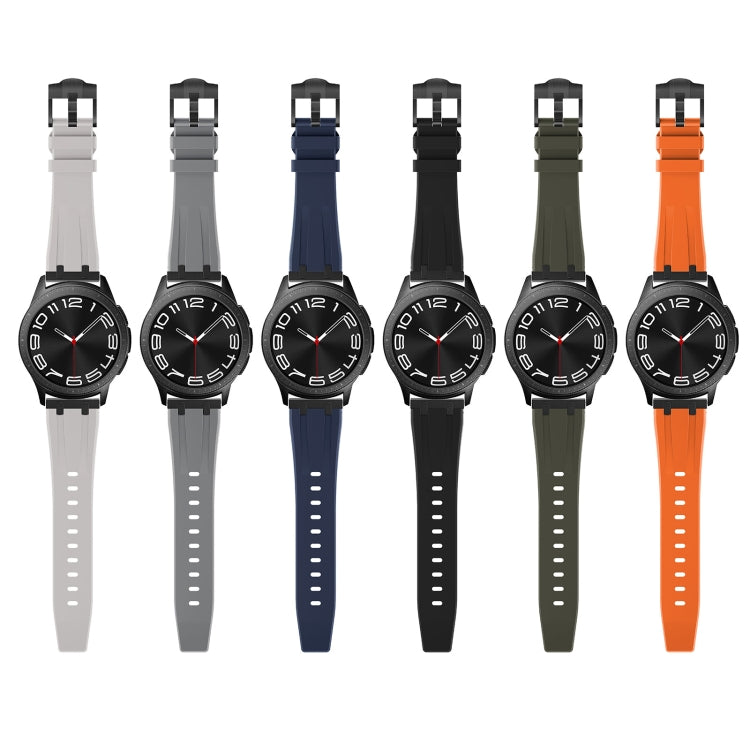 22mm Flat Head Silicone Watch Band(Black Grey) - 22mm Bands by PMC Jewellery | Online Shopping South Africa | PMC Jewellery