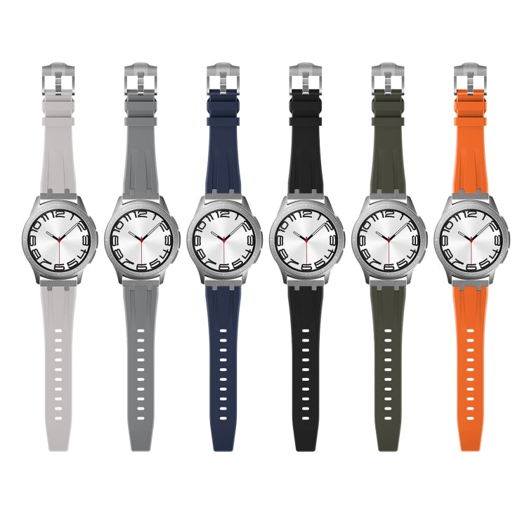 20mm Flat Head Silicone Watch Band(Silver Orange) - 20mm Bands by PMC Jewellery | Online Shopping South Africa | PMC Jewellery