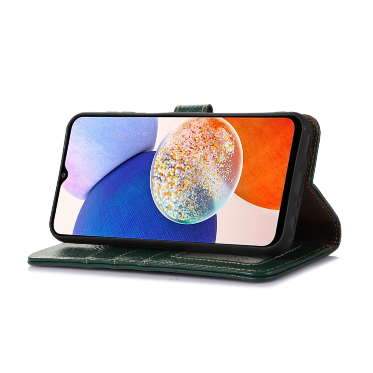 For Google Pixel 9a Genuine Leather Litchi Texture RFID Leather Phone Case(Green) - Google Cases by PMC TechLife | Online Shopping South Africa | PMC TechLife | Buy Now Pay Later Mobicred