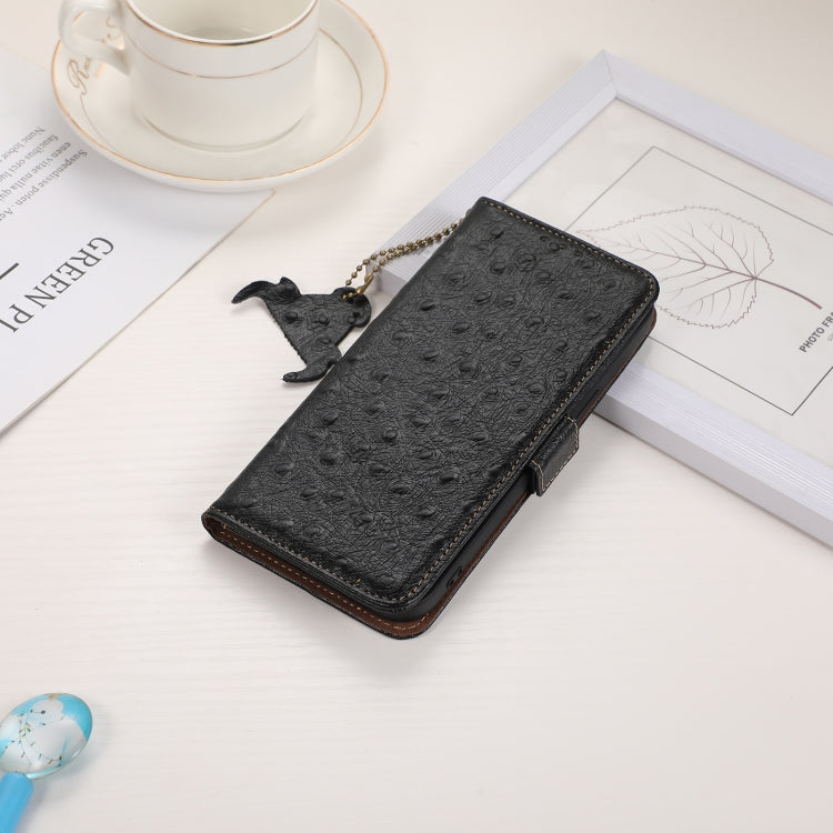 For Google Pixel 9 Ostrich Pattern Genuine Leather RFID Phone Case(Black) - Google Cases by PMC Jewellery | Online Shopping South Africa | PMC Jewellery | Buy Now Pay Later Mobicred