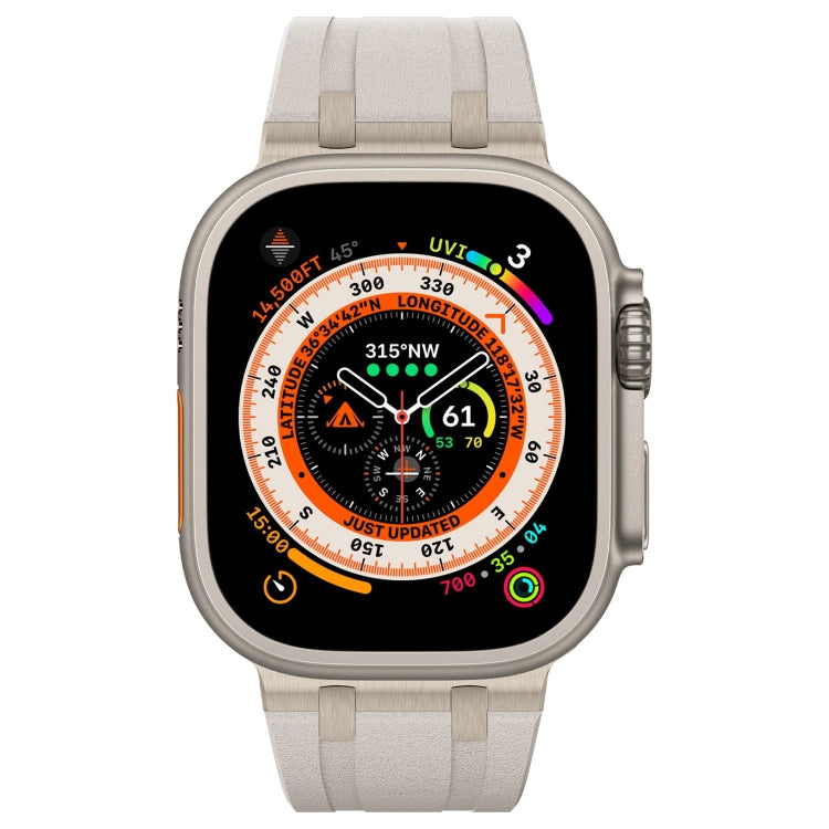 For Apple Watch Ultra 2 49mm Stone Grain Liquid Silicone Watch Band(Titanium Starlight) - Watch Bands by PMC TechLife | Online Shopping South Africa | PMC TechLife