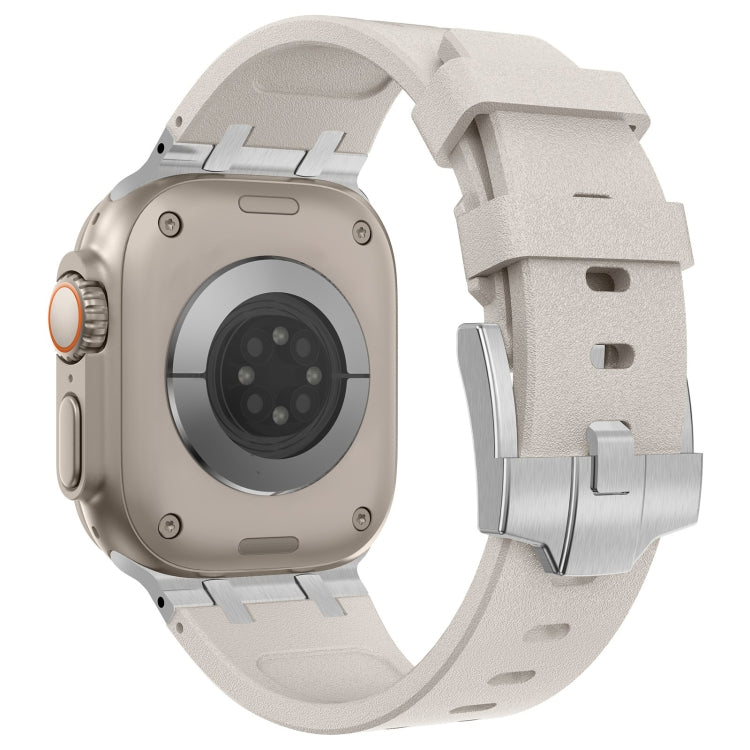 For Apple Watch Series 6 44mm Stone Grain Liquid Silicone Watch Band(Silver Starlight) - free shipping - PMC TechLife - Order now!