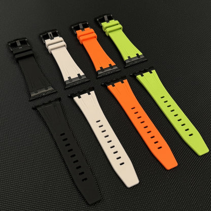 For Apple Watch SE 2023 44mm Stone Grain Liquid Silicone Watch Band(Silver Green) - Watch Bands by PMC Jewellery | Online Shopping South Africa | PMC Jewellery