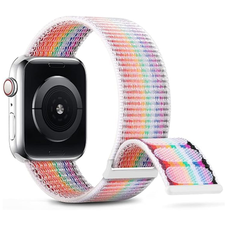 For Apple Watch Series 8 41mm Dual Hook and Loop Nylon Watch Band(Rainbow) - Watch Bands by PMC TechLife | Online Shopping South Africa | PMC TechLife