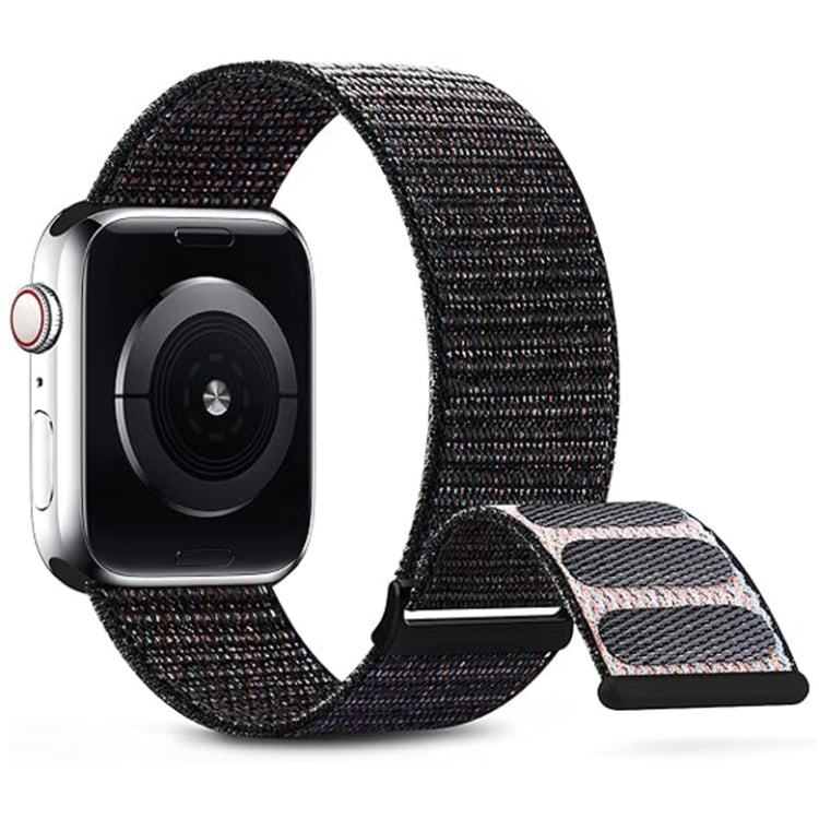 For Apple Watch Series 4 44mm Dual Hook and Loop Nylon Watch Band(Reflective Black) - Watch Bands by PMC TechLife | Online Shopping South Africa | PMC TechLife