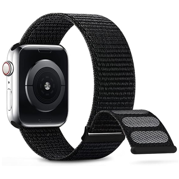 For Apple Watch Series 4 44mm Dual Hook and Loop Nylon Watch Band(Dark Black) - Watch Bands by PMC TechLife | Online Shopping South Africa | PMC TechLife