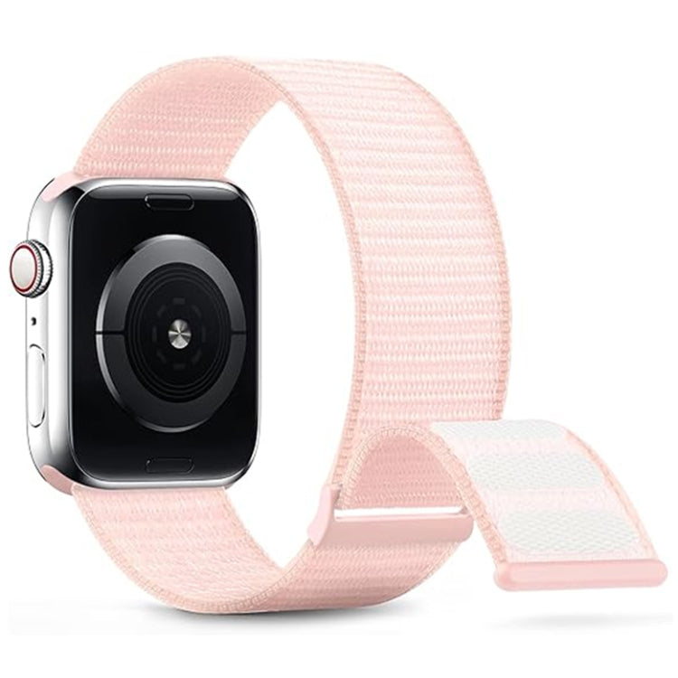 For Apple Watch Series 2 42mm Dual Hook and Loop Nylon Watch Band(Pearl Powder) - Watch Bands by PMC TechLife | Online Shopping South Africa | PMC TechLife