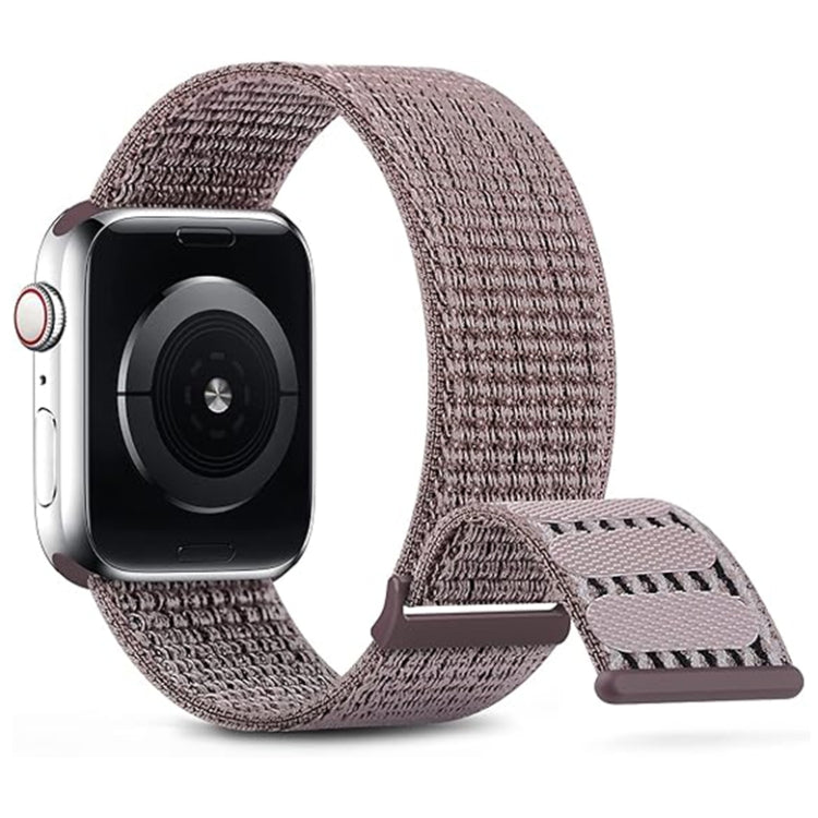 For Apple Watch 38mm Dual Hook and Loop Nylon Watch Band(Smoke Purple) - Watch Bands by PMC TechLife | Online Shopping South Africa | PMC TechLife