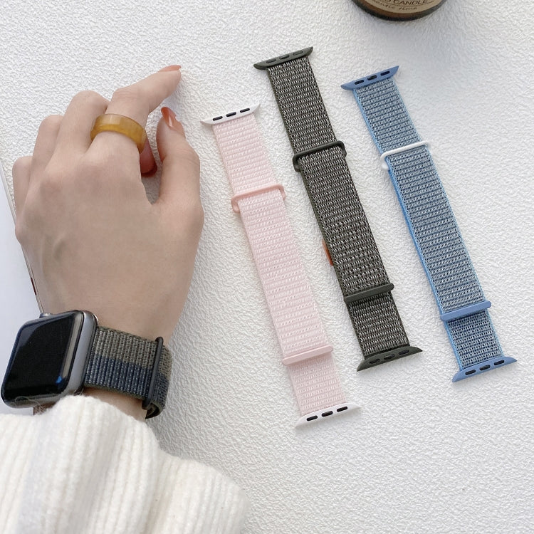 For Apple Watch Series 9 45mm Dual Hook and Loop Nylon Watch Band(Reflective Black) - Watch Bands by PMC TechLife | Online Shopping South Africa | PMC TechLife