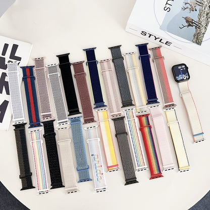 For Apple Watch Series 3 42mm Dual Hook and Loop Nylon Watch Band(Colorful Starlight) - Watch Bands by PMC Jewellery | Online Shopping South Africa | PMC Jewellery