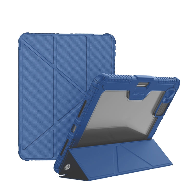 For iPad Pro 11 2024 NILLKIN Bumper Pro Multi-angle Folding Style Tablet Leather Case(Blue) - More iPad Cases by NILLKIN | Online Shopping South Africa | PMC Jewellery