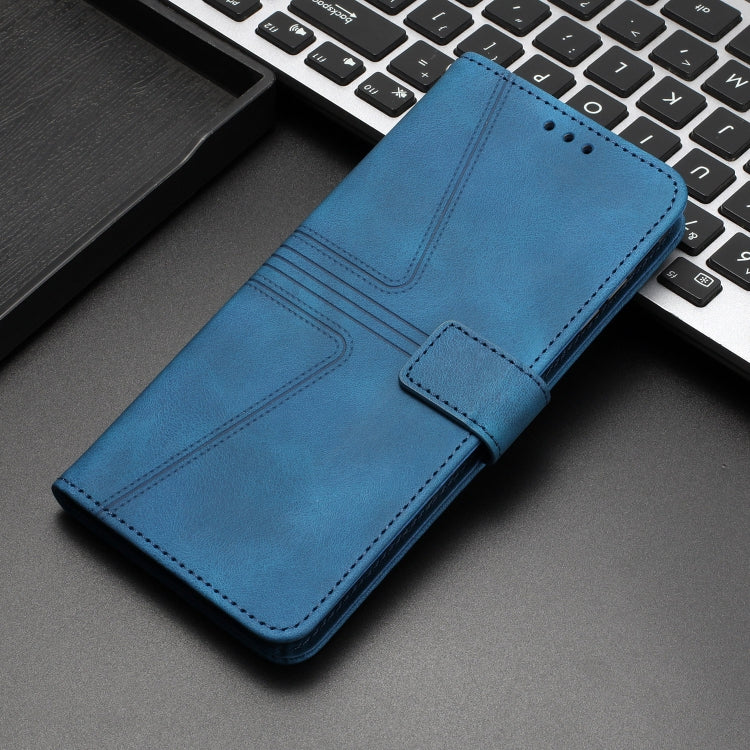 For iPhone 16 Pro Triangle Solid Color Leather Phone Case(Blue) - iPhone 16 Pro Cases by PMC TechLife | Online Shopping South Africa | PMC TechLife | Buy Now Pay Later Mobicred