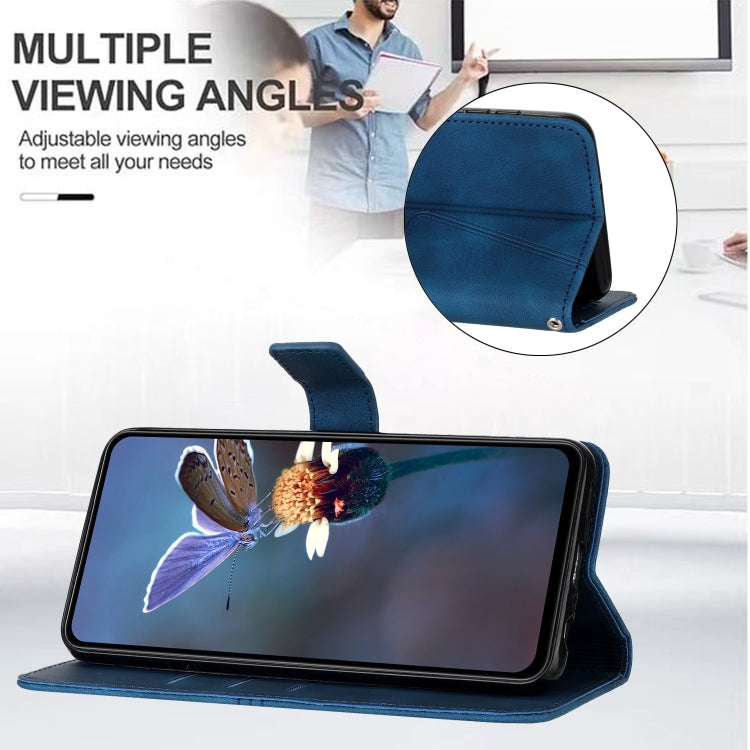 For iPhone 16 Pro Triangle Solid Color Leather Phone Case(Blue) - iPhone 16 Pro Cases by PMC TechLife | Online Shopping South Africa | PMC TechLife | Buy Now Pay Later Mobicred