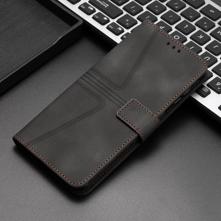 For iPhone 16 Triangle Solid Color Leather Phone Case(Black) - iPhone 16 Cases by PMC TechLife | Online Shopping South Africa | PMC TechLife | Buy Now Pay Later Mobicred