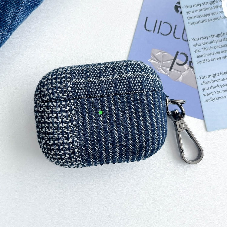 For AirPods Pro 2 Stitching Denim Cloth Bluetooth Earphone Protective Case(Grid) - For AirPods Pro 2 by PMC Jewellery | Online Shopping South Africa | PMC Jewellery | Buy Now Pay Later Mobicred