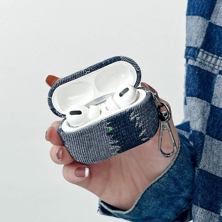 For AirPods Pro 2 Stitching Denim Cloth Bluetooth Earphone Protective Case(Grid) - For AirPods Pro 2 by PMC Jewellery | Online Shopping South Africa | PMC Jewellery | Buy Now Pay Later Mobicred