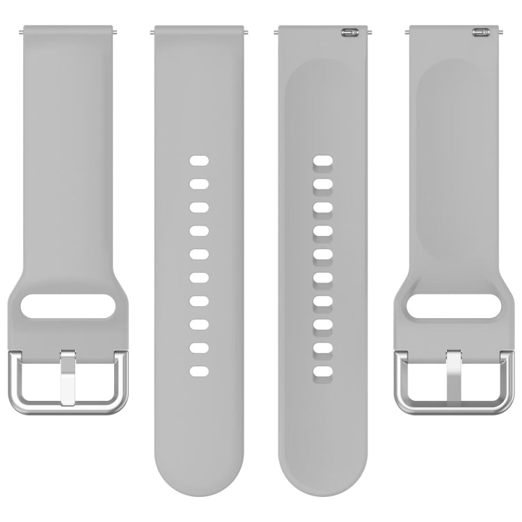 For Xiaomi Watch 2 Solid Color Metal Silver Buckle Silicone Watch Band, Size: S(Grey) - Watch Bands by PMC Jewellery | Online Shopping South Africa | PMC Jewellery